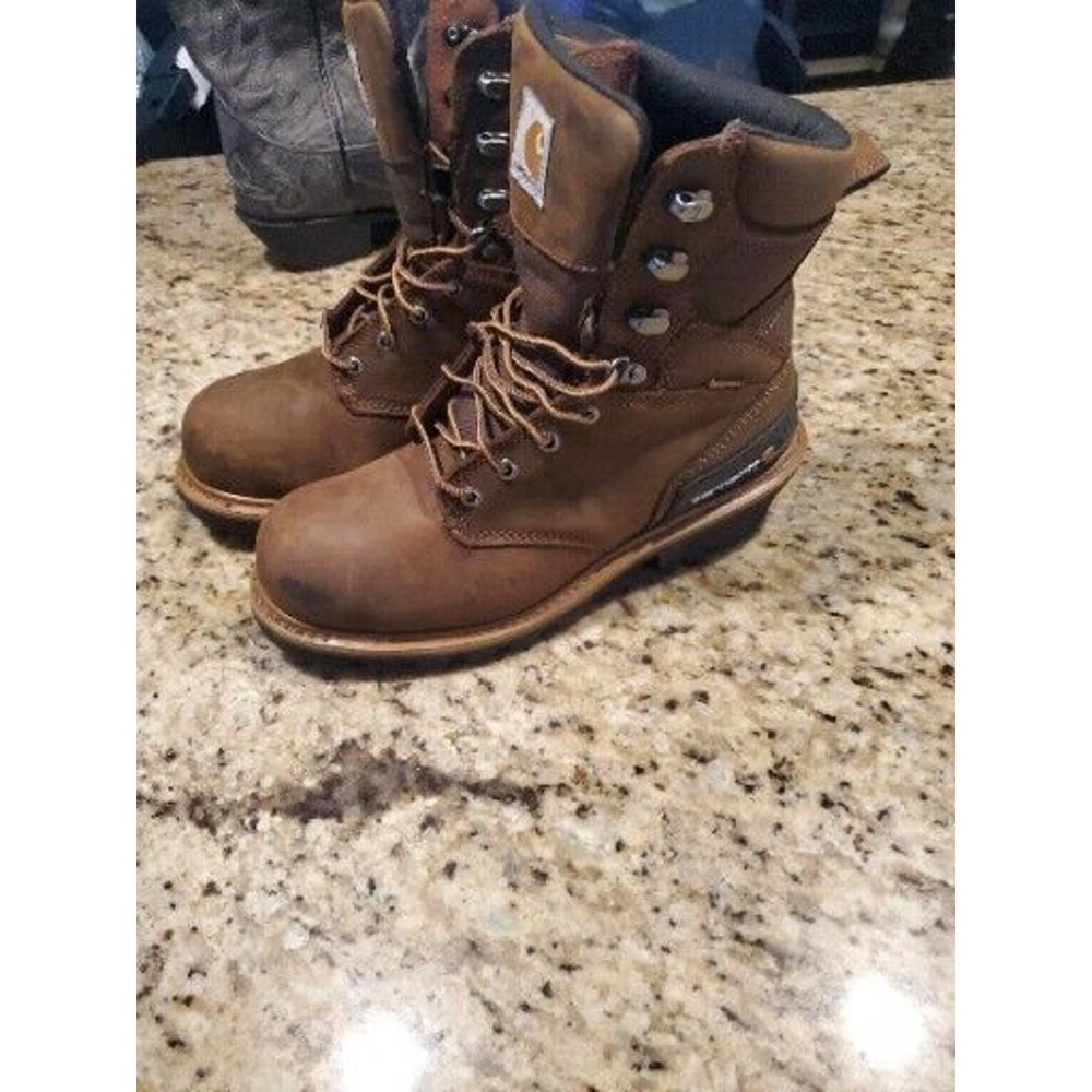 Carhartt Men's 8" Waterproof Insulated Composite Toe Leather Logger Work 9.5